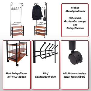 Metall-Garderobe Oshawa 186x65x34cm