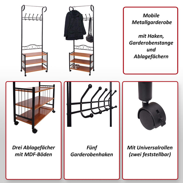 Metall-Garderobe Oshawa 186x65x34cm