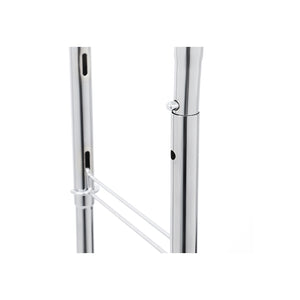 Portant à vêtements en métal, penderie robuste, charge maximale 110 kg, hauteur réglable de 129 à 169 cm, chromé