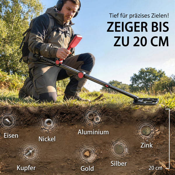 Metalldetektor wasserdicht faltbar mit LCD und Zubehör