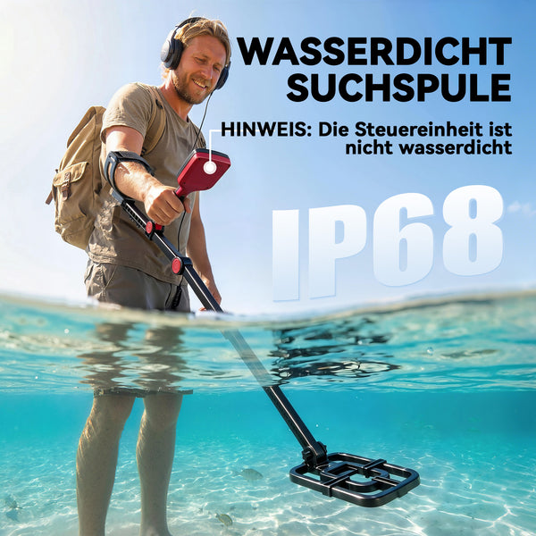 Metalldetektor wasserdicht faltbar mit LCD und Zubehör