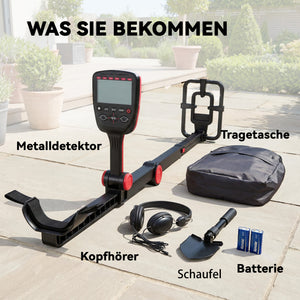 Metalldetektor wasserdicht faltbar mit LCD und Zubehör