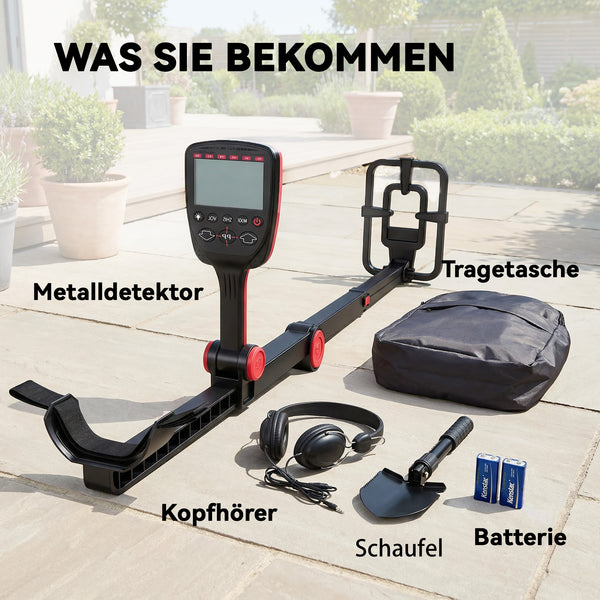 Metalldetektor wasserdicht faltbar mit LCD und Zubehör