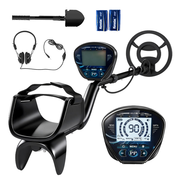 Metalldetektor wasserdicht mit LCD-Display Kopfhörer und Schaufel