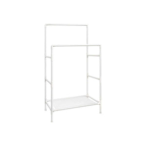 Metallgarderobe Kleiderständer mit 2 Stangen Weiss