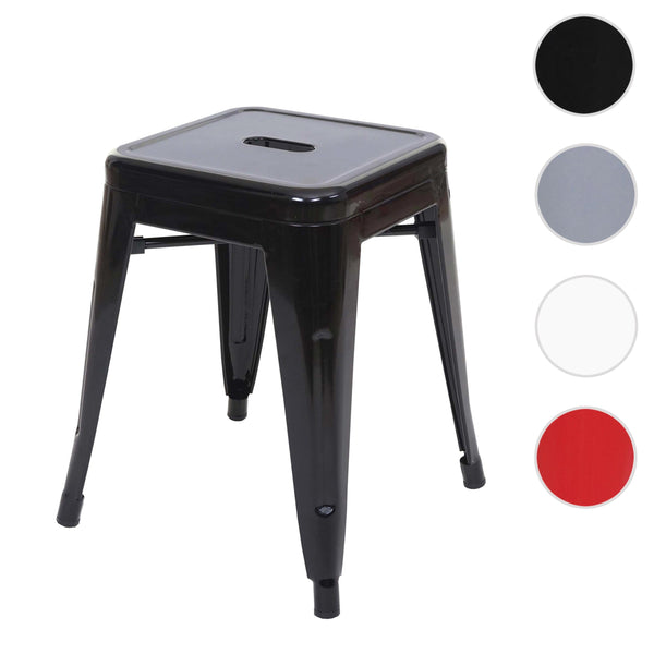 Metallhocker Sitzhocker Industriedesign stapelbar schwarz