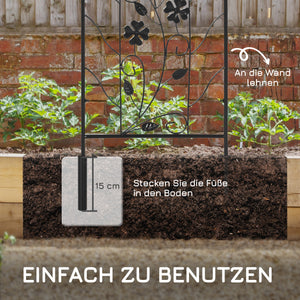 Metallspalier 2er Set dekorativ für Garten und Terrasse schwarz