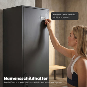 Metallspind abschliessbar mit Kleiderstange für Büro oder Zuhause schwarz