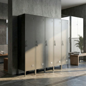 Metallspind abschliessbar mit Kleiderstange für Büro oder Zuhause schwarz