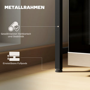 Mikrowellenregal ausziehbar mit Haken Metall schwarz