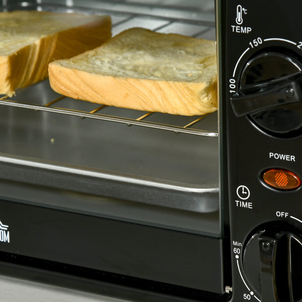 Mini Backofen 10L 750W mit 60-Min Timer Schwarz