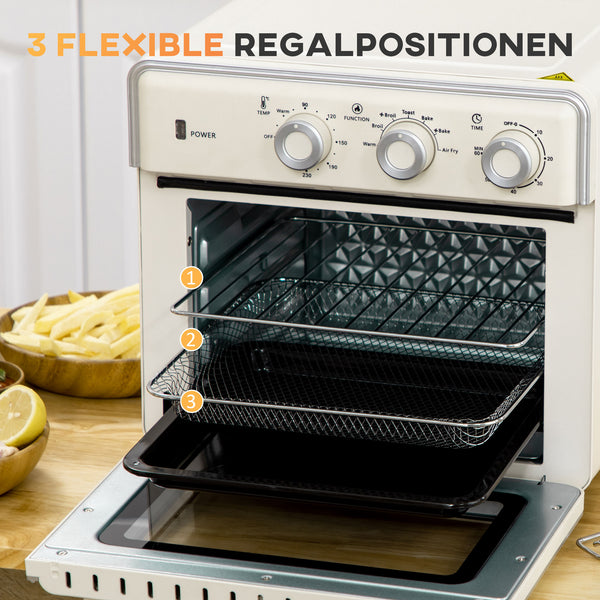 Mini Backofen multifunktional mit Timer und Zubehör 20L 1400W