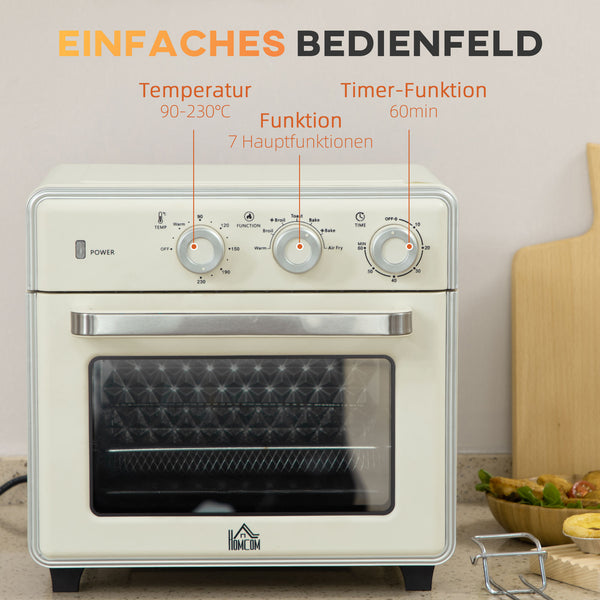 Mini Backofen multifunktional mit Timer und Zubehör 20L 1400W