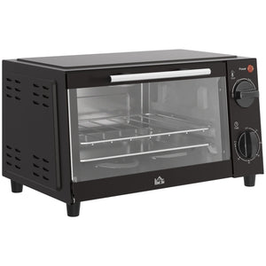 Mini-Backofen mit Grillrost Backblech und Timer 9L schwarz