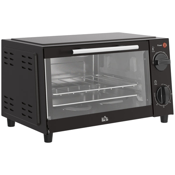 Mini-Backofen mit Grillrost Backblech und Timer 9L schwarz