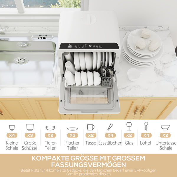 Mini Geschirrspüler mit Wassertank und Trocknungsfunktion für Küche