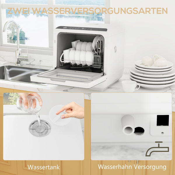 Mini Geschirrspüler mit Wassertank und Trocknungsfunktion für Küche