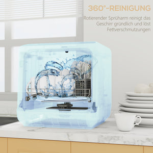 Mini Geschirrspüler mit Wassertank und Trocknungsfunktion für Küche