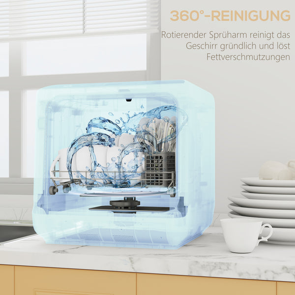 Mini Geschirrspüler mit Wassertank und Trocknungsfunktion für Küche