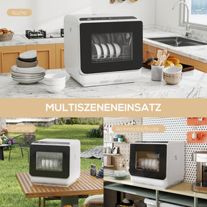 Mini Geschirrspüler mit Wassertank und Trocknungsfunktion für Küche