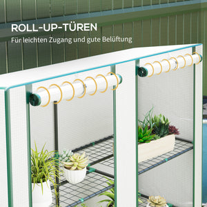 Mini-Gewächshaus mit 3 Ebenen UV-beständig tragbar mit Rolltür