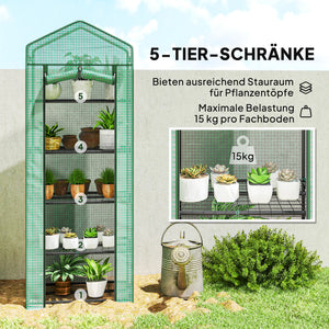 Mini-Gewächshaus hoch für Gemüse und Blumen aus Stahl und Kunststoff