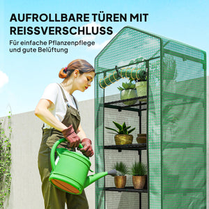 Mini-Gewächshaus hoch für Gemüse und Blumen aus Stahl und Kunststoff