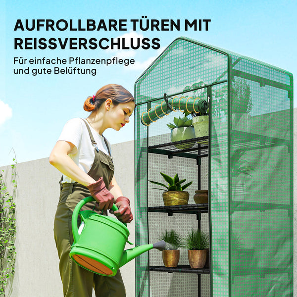 Mini-Gewächshaus hoch für Gemüse und Blumen aus Stahl und Kunststoff