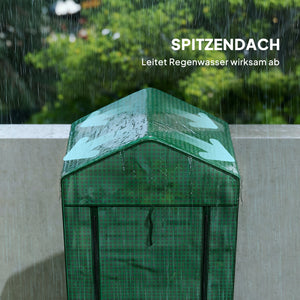 Mini-Gewächshaus hoch für Gemüse und Blumen aus Stahl und Kunststoff