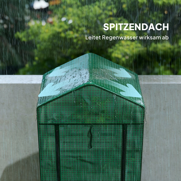 Mini-Gewächshaus hoch für Gemüse und Blumen aus Stahl und Kunststoff