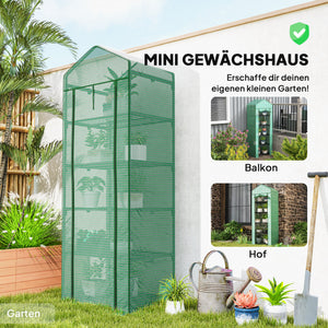 Mini-Gewächshaus hoch für Gemüse und Blumen aus Stahl und Kunststoff