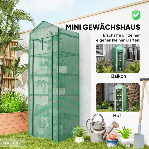 Mini-Gewächshaus hoch für Gemüse und Blumen aus Stahl und Kunststoff