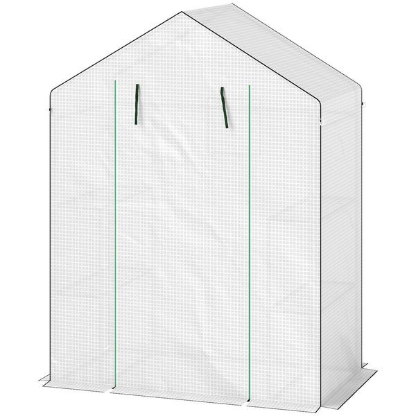 Mini-Gewächshaus mit Regalen UV-beständig mit Tür weiss