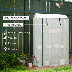 Mini Gewächshaus mit Regal UV-beständig und Rolltür für Balkon