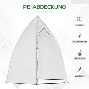 Mini Gewächshaus Winterschutz mit Rolltür für Pflanzen