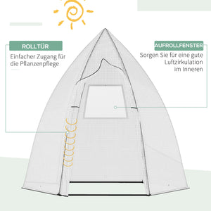 Mini Gewächshaus Winterschutz mit Rolltür für Pflanzen