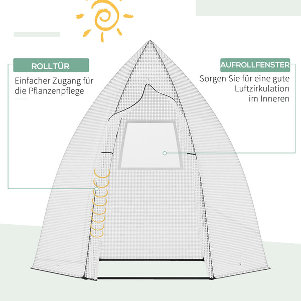 Mini Gewächshaus Winterschutz mit Rolltür für Pflanzen