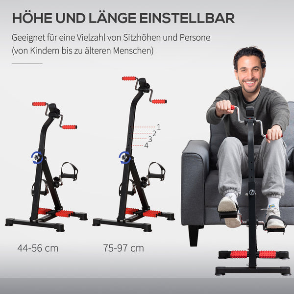 Mini Heimtrainer Pedaltrainer für Senioren verstellbar mit LCD Display