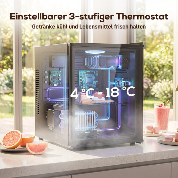 Mini Kühlschrank klein mit Thermostat 44L schwarz