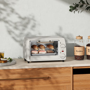 Mini-Ofen Toasterofen mit Timer 10L cremeweiss