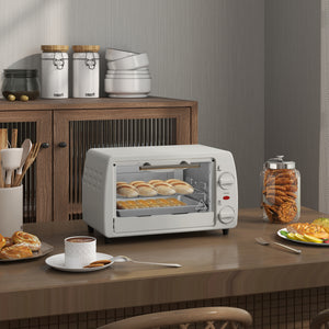 Mini-Ofen Toasterofen mit Timer 10L cremeweiss