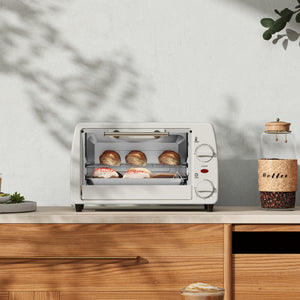 Mini-Ofen Toasterofen mit Timer 10L cremeweiss