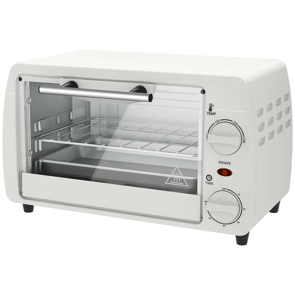 Mini-Ofen Toasterofen mit Timer 10L cremeweiss