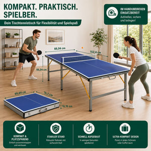 Mini Tischtennisplatte klappbar mit Zubehör -Blau