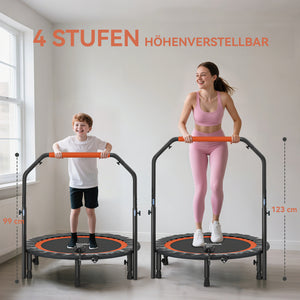 Mini-Trampolin mit verstellbarem Haltegriff und LCD für Fitness