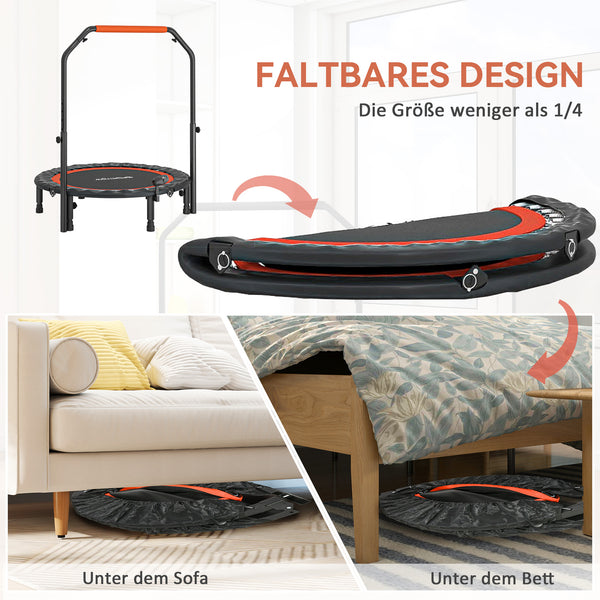 Mini-Trampolin mit verstellbarem Haltegriff und LCD für Fitness