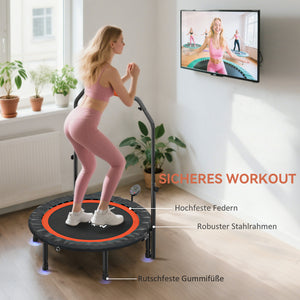 Mini-Trampolin mit verstellbarem Haltegriff und LCD für Fitness