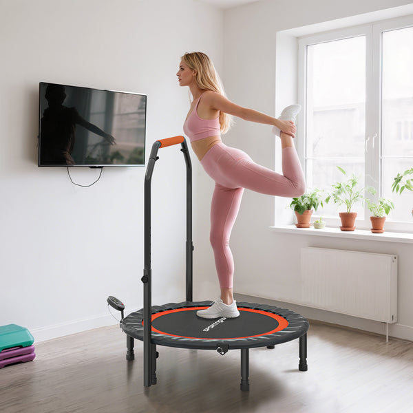 Mini-Trampolin mit verstellbarem Haltegriff und LCD für Fitness
