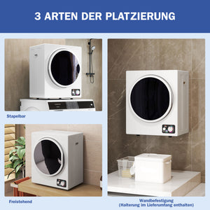 Mini Wäschetrockner mit Programmen und Heizstufen für Kleidung 4kg