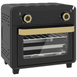 Minibackofen Heissluftfritteuse mit Umluft 10L schwarz